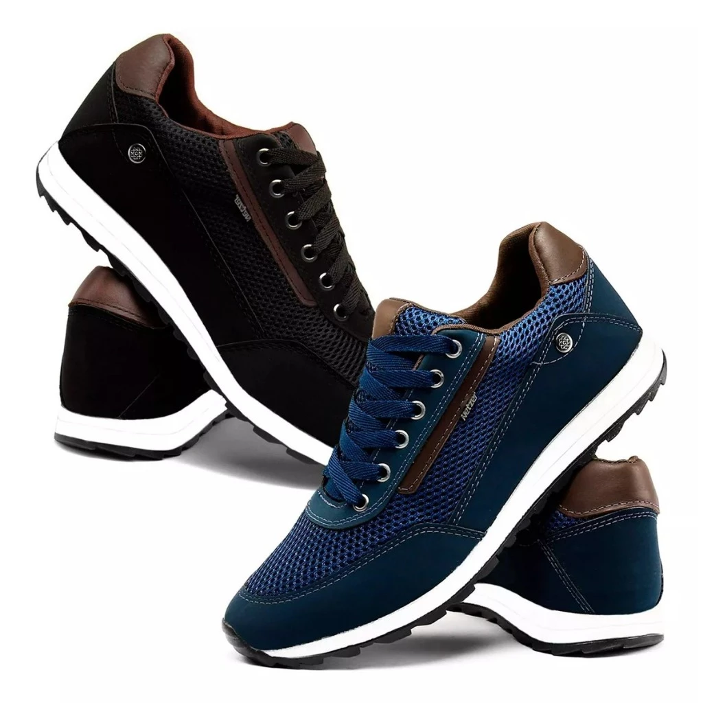 Kit 2 Pares Tênis Sapatenis Casual Masculino Jogger Casual