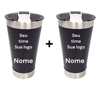 Copo Térmico Inox com Tampa e Abridor 473ml - PERSONALIZADO