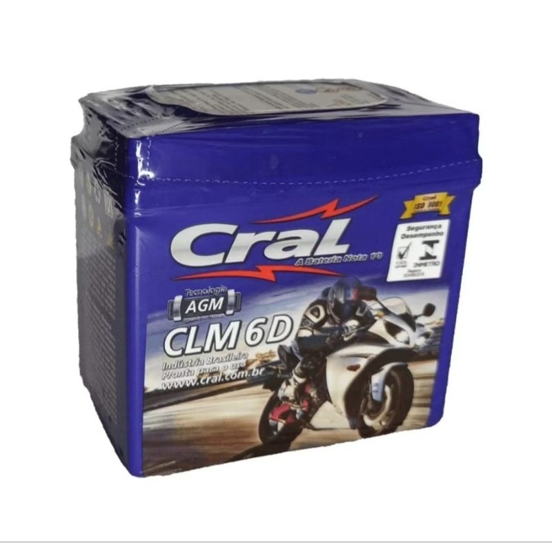 bateria cral 6Ah Titan 160 fan 160 start 160 cargo 160 | Shopee Brasil