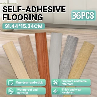 36 pc Piso Painel Revestimento Vinílico Adesivo Lavável Madeira 91,4x15,2cm