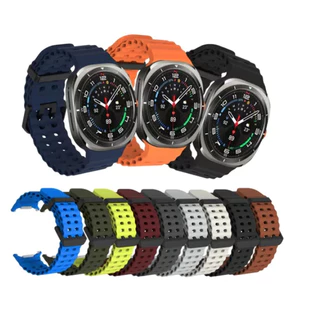 Adequado para Samsung Galaxy Watch 7 Ultra 47mm Pulseira de silicone macia estilo marinho