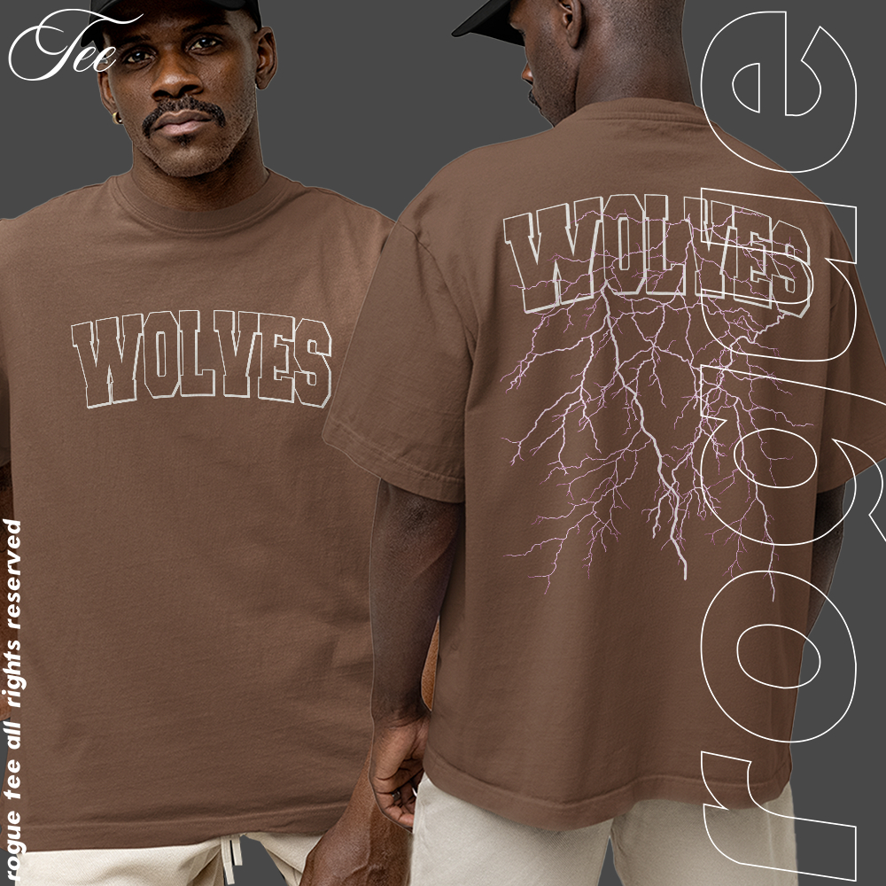 Camiseta Basica e OVERSIZED Wolves Raios Gotic Vibe Streetwear