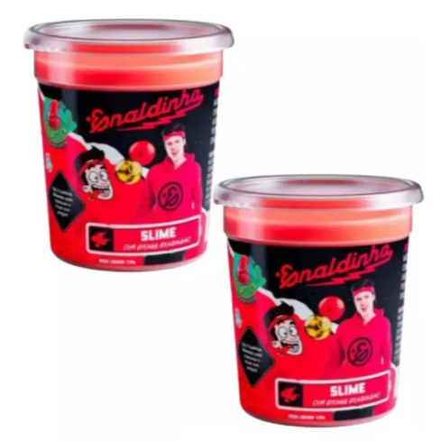 Kit 2 Slime Gelástica Enaldinho Youtuber Bolinha Surpresa