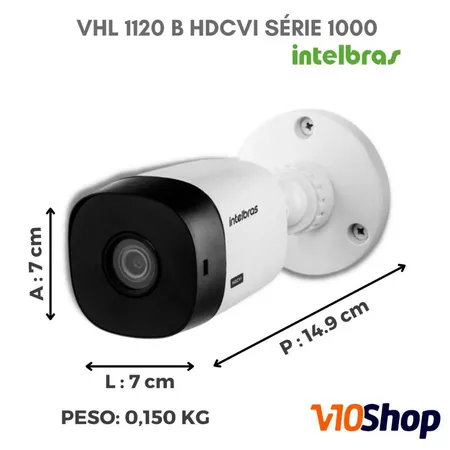 2 Câmeras De Segurança Vhl 1120 Bullet HDCVI Lite 1 megapixel Intelbras