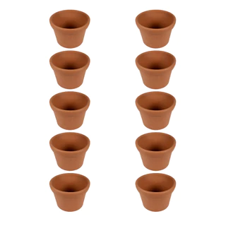 Kit com 10 Vasos de Cerâmica Mod. Violeta Baixa