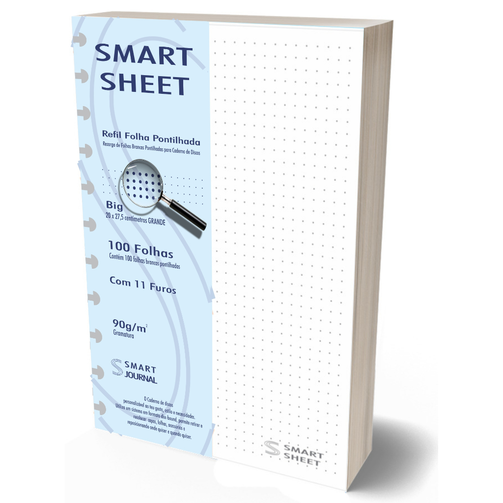 Refil Pontilhado Caderno de Discos 90g Pequeno Medio Grande Smart Sheet