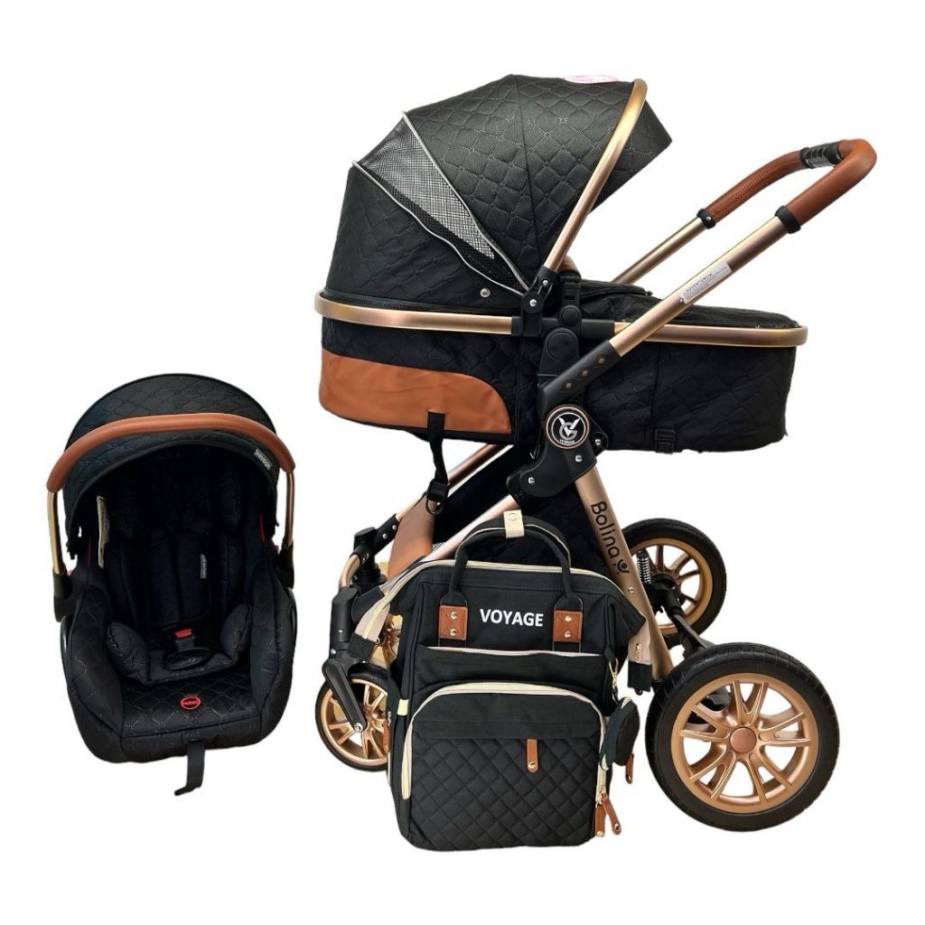 Carrinho De Bebê Europeu Luxo 3 Em 1 Voyage com Mochila - Moisés e Bebê ...