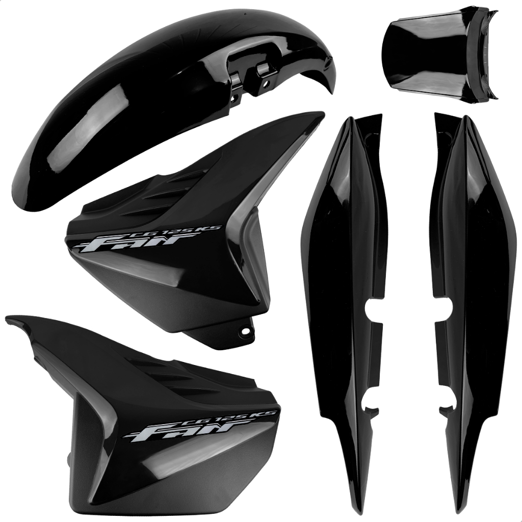 Kit Carenagem Cg 125 Fan Ks 2010 Preto Com Adesivo | Shopee Brasil