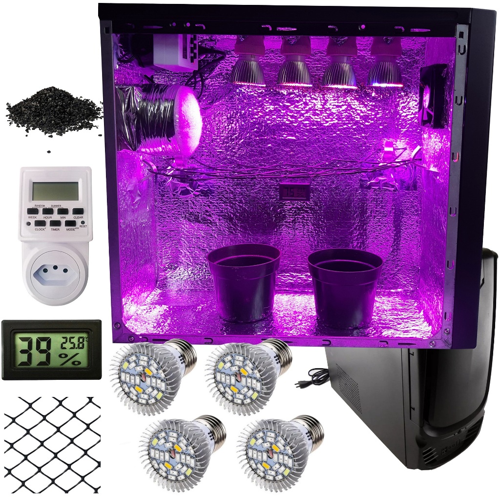 Estufa Plantio Indoor Completa Pc Grow 4 Lampadas Full Spect