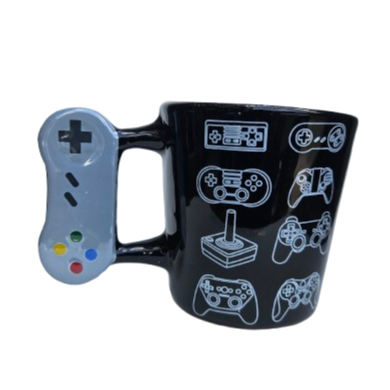 Caneca Gamer Geek Preta Joystick 3D – 8 Controles – Porcelana 350ml — imagem 3