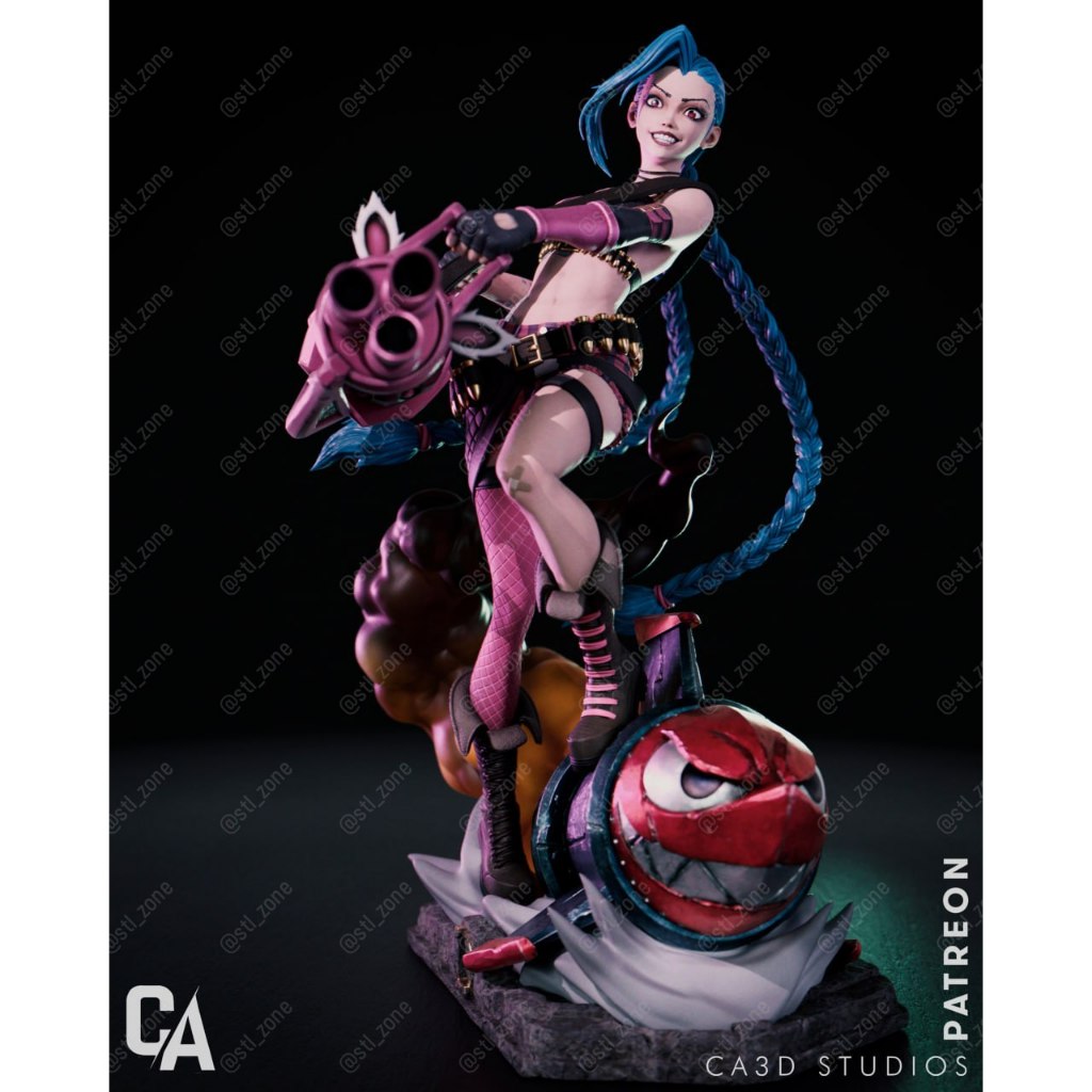 Jinx Arcane Action Figure League of Legends Colecionável