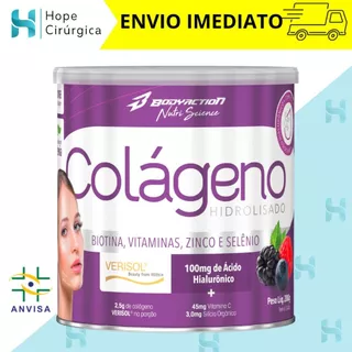 Colágeno Verisol C/ Ácido Hialurônico Silício Orgânico Biotina Coq-10 200g Bodyaction em Oferta na Shopee