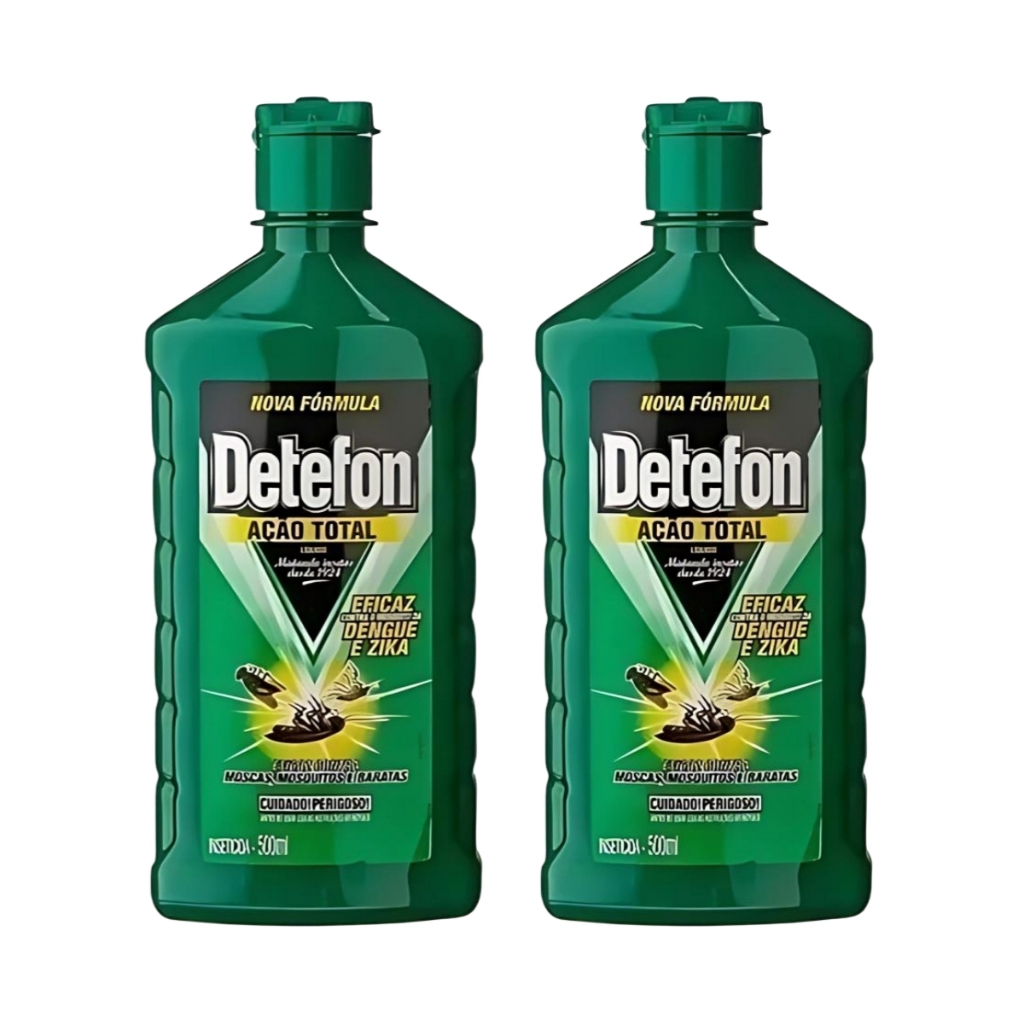 Kit 2 Inseticida Líquido Ação Total Detefon Frasco 500ml | Shopee Brasil