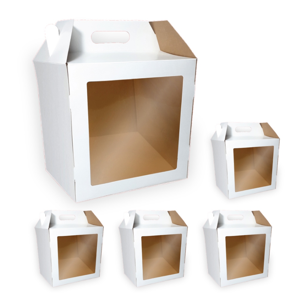 30 Caixas Para Bolo Alto Visor Confeitaria Cakebox 15x15x15c