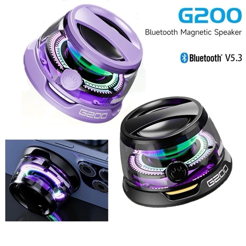 Edificador Hecate G200 Portátil Bluetooth 5.3 Magnético Mini Caixa De Som RGB Iluminação Alto-falante ao Ar Livre