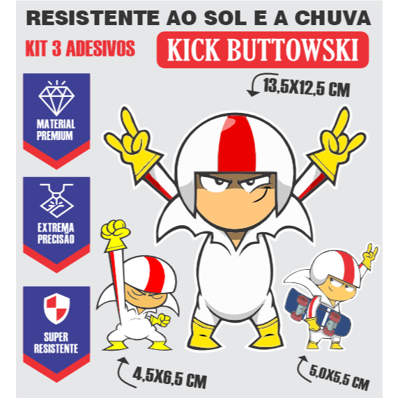 ADESIVOS KICK BUTTOWSKI KIT COM 3 ADESIVOS DE ALTÍSSIMA QUALIDADE A ...