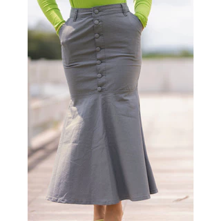 Saia Longa Sereia Moda Evangélica com Lycra