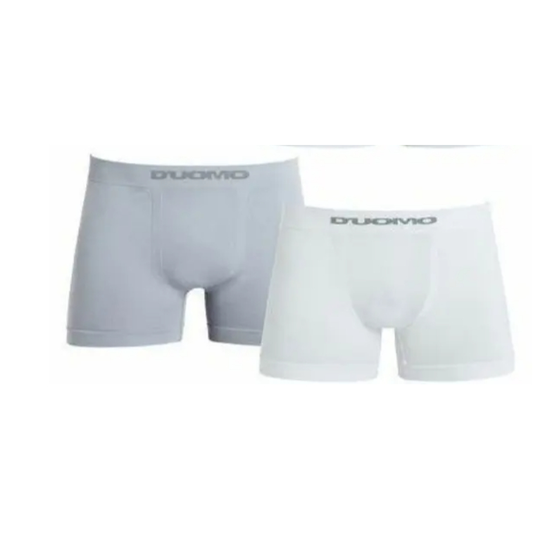 Cuecas Boxer Sin Sem Costura Microfibra Algodão Duomo Branco Azul