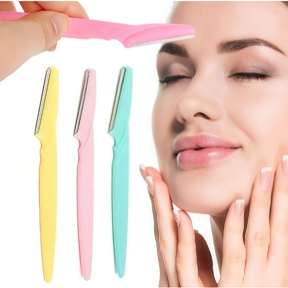 KIT 3 Lâminas Navalha Sobrancelha Rosto Depilação Dermaplaning | Shopee ...