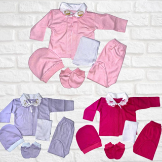 KIT 3 Pagão Completo Bordado na Gola RN(0 a 3meses) Menina Reborn roupa de recem Nascido 5 Peças em Oferta na Shopee