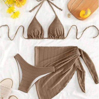 Kit Biquíni Feminino Cortininha Com Saída de Praia Bojo Removível