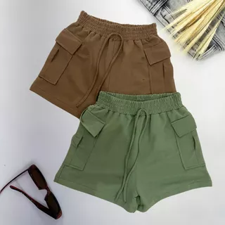 Kit 2 Peças Short Feminino Moletom Moletinho Shortinho Soltinho Confortável Algodão