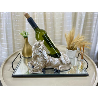 ESCULTURA BOI CAVALO DECORAÇÃO ESLILIZADA ELEGANTE