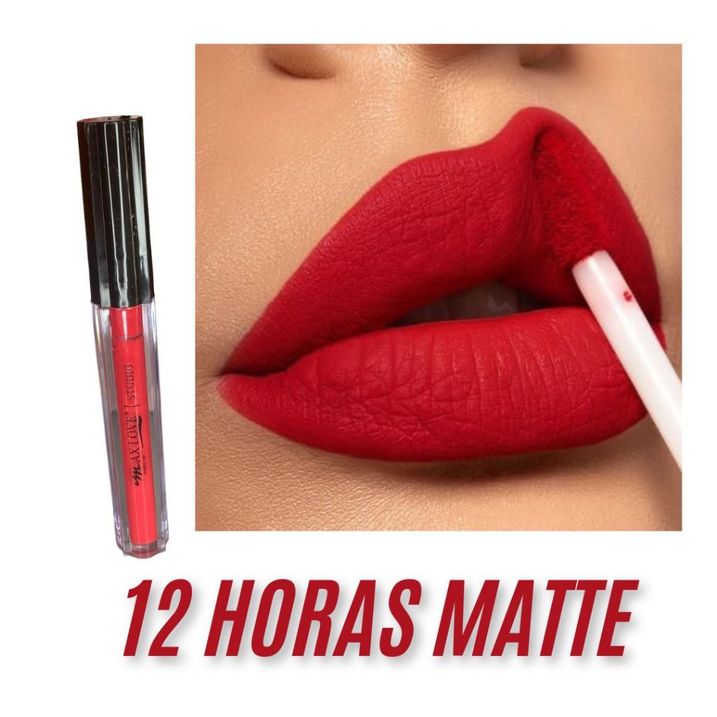 Batom Líquido Matte 12 horas Vermelho Alta Fixação by Max Love | Shopee ...