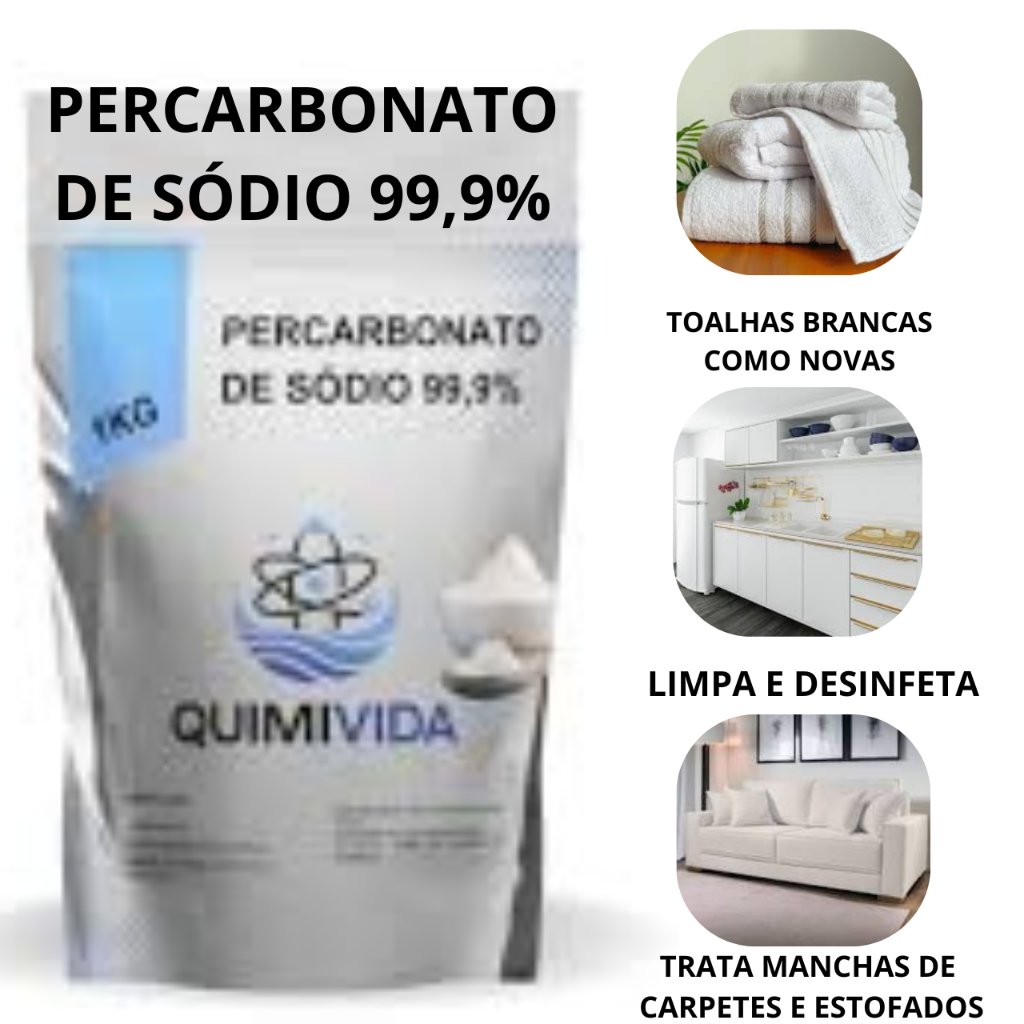 Percarbonato de Sódio 1 Kg Pó Para Tirar Manchas Roupas Brancas Dificil Produto 99,9%