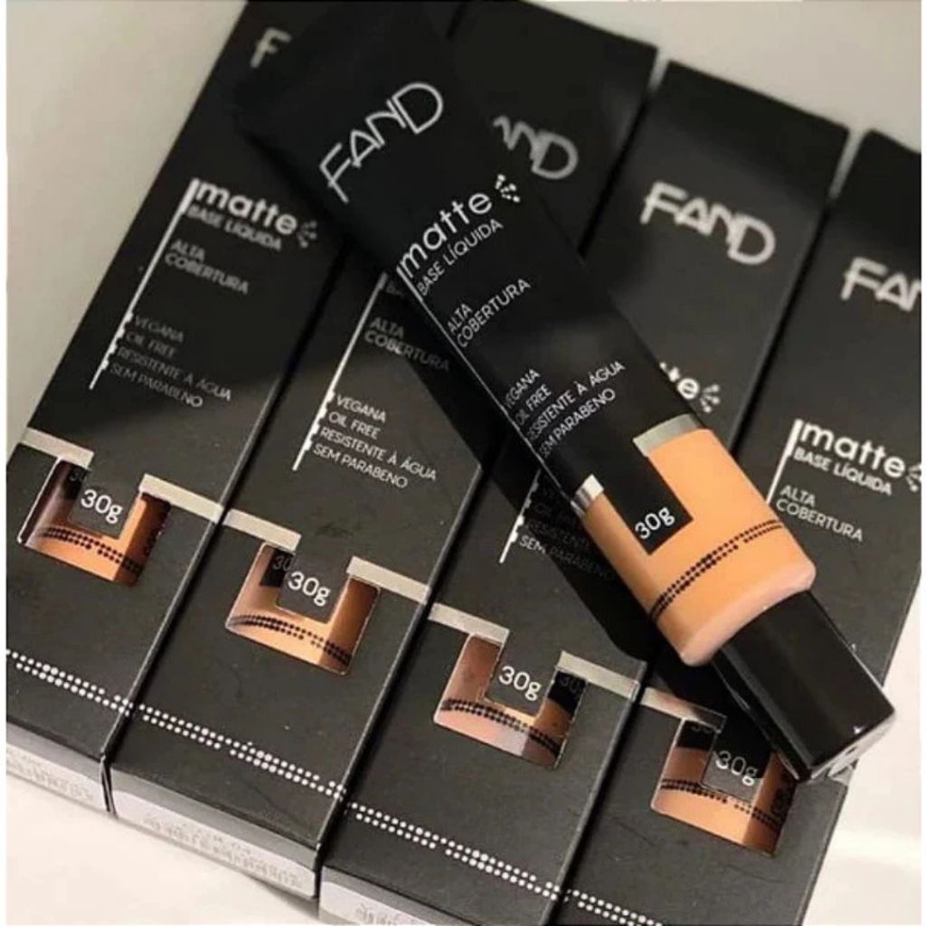 Base Líquida Matte Fand Alta Cobertura Pele Mista e Oleosa Original ...