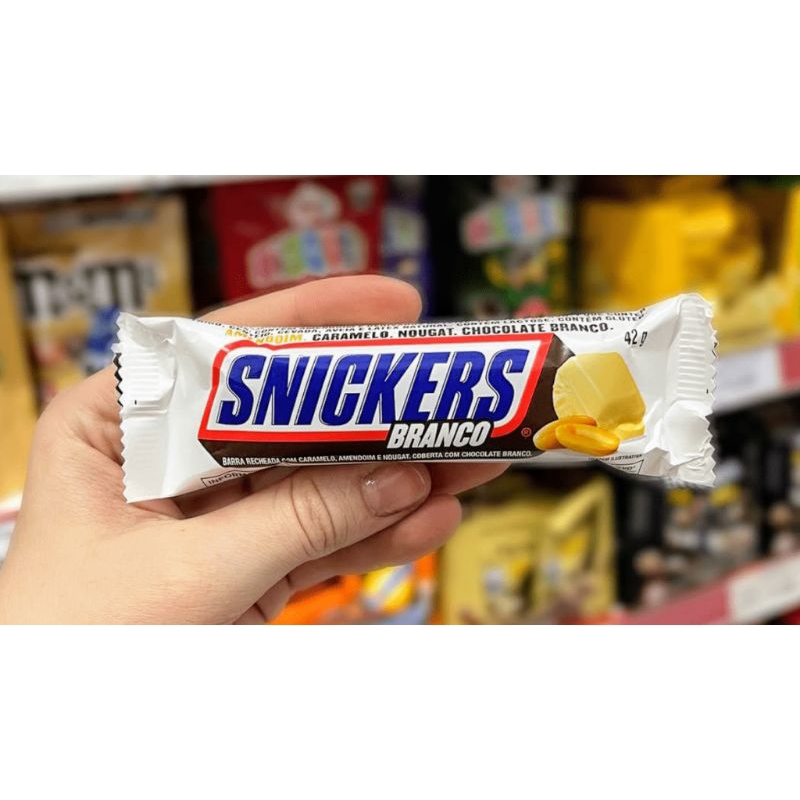Snickers Chocolate Branco 42g - CX c/20 unidades NOVIDADE | Shopee Brasil