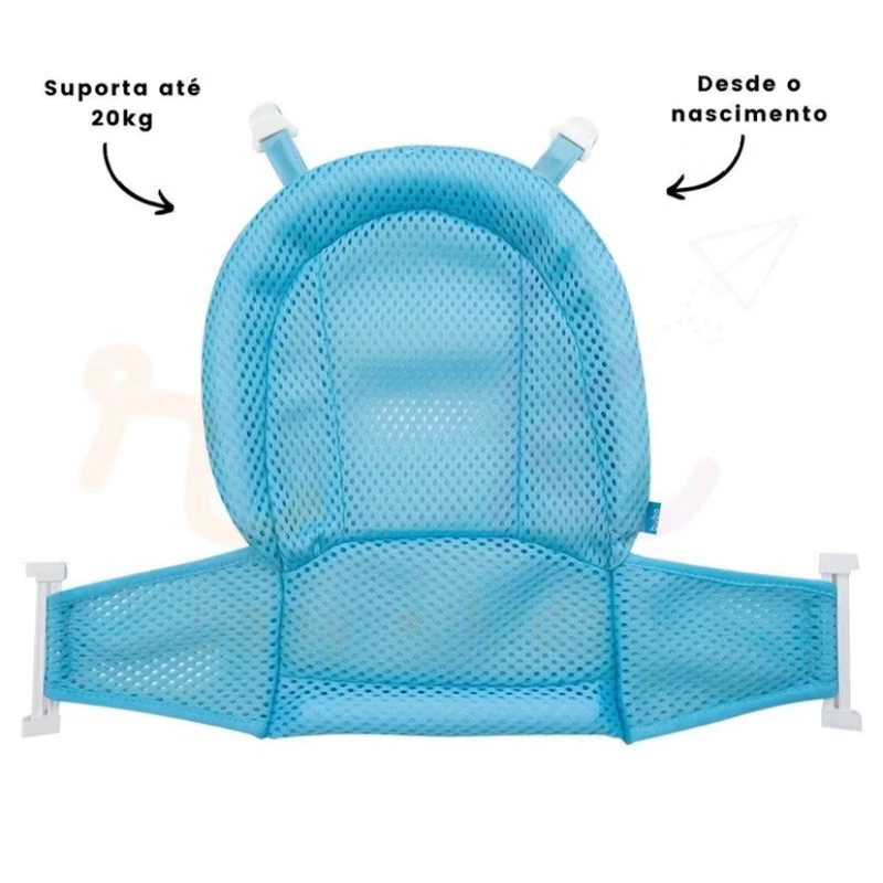 Rede de Proteção Infantil Bebê para Banheira Rosa Azul