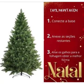 Árvore De Natal Natalina Pinheirinho 1,50 cm Base forte Grande Cheia 280 Galhos Premium