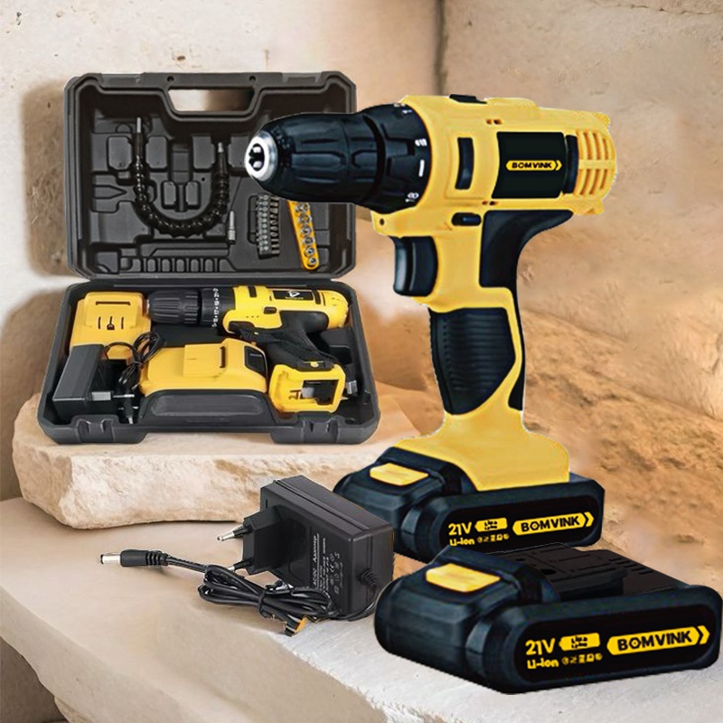 Parafusadeira Furadeira 21v 2 Baterias Com Maleta Completo