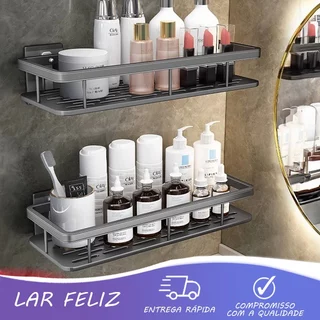 Kit 2 SUPORTE PARA SHAMPOO PARA USO NO BANHEIRO NA PAREDE de alumínio suporte organizador multiuso