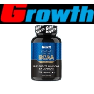 BCAA 2:1:1 (120 cáps) - Growth Supplements Original, Envio imediato.