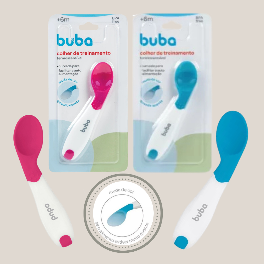 Colher Termossensível Treinamento Bebê Curvada Introdução Alimentar ...