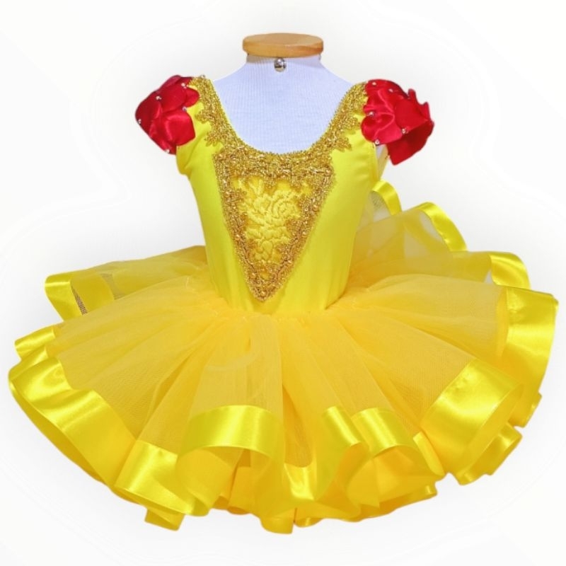 Vestido Da Bela Fantasia a Bela e a Fera Aniversário Infantil | Shopee ...