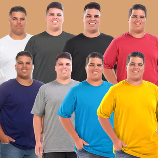 Kit 3 camisetas Premium Plus size básica 100% algodão qualidade Confecção Própria Natal