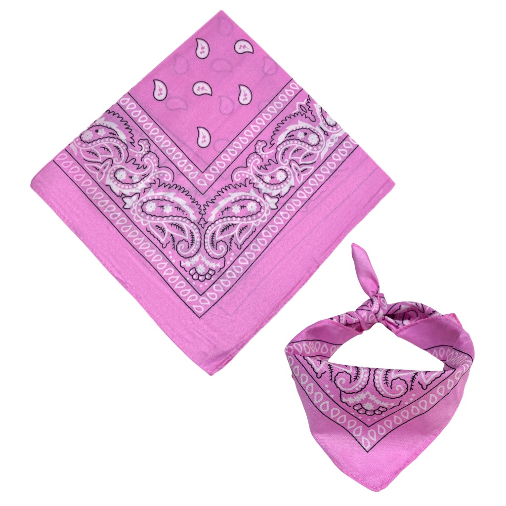 Bandana Rosa Claro Lenço Estampado Moda Rock Máscara | Shopee Brasil