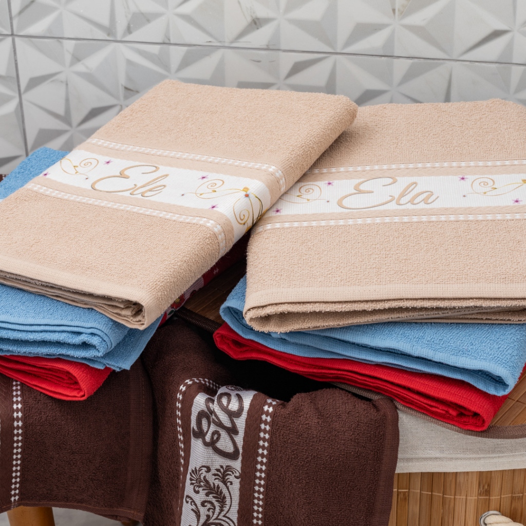 Kit De 2 Toalhas De Banho Casal Ele E Ela Shopee Brasil