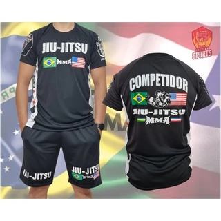 Camisa de Jiu Jitsu Dry Fit Competidor Treino Para Usar Por Baixo do Kimono Academia Muay Thai
