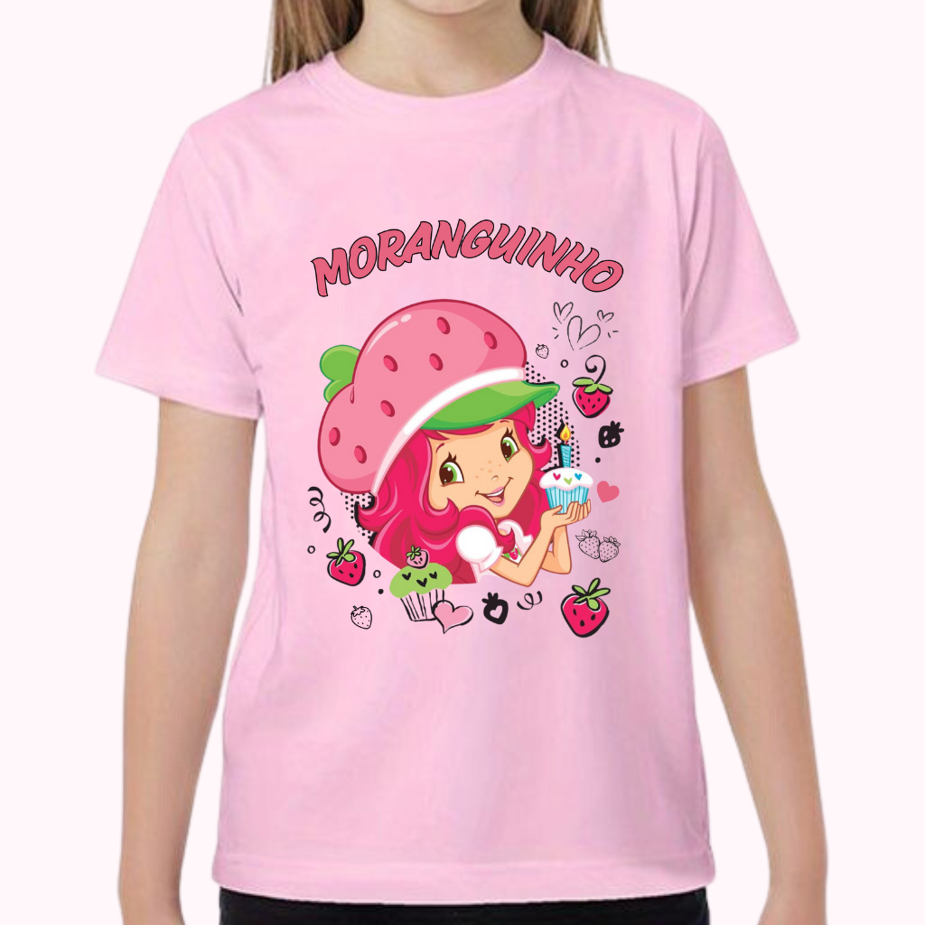 CAMISETA CAMISA BLUSA TSHIRT INFANTIL JUVENIL MORANGUINHO DESENHO ...