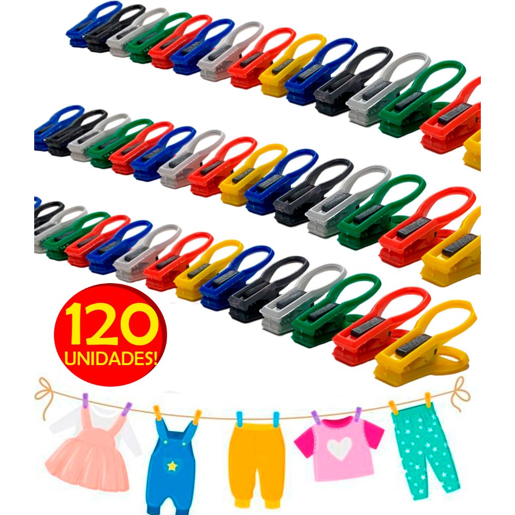 Pregador De Roupa Kit Com 120 Unidades Prendedor de roupa