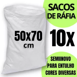 10 Sacos De Ráfias Construção 50x70 - Seminovo