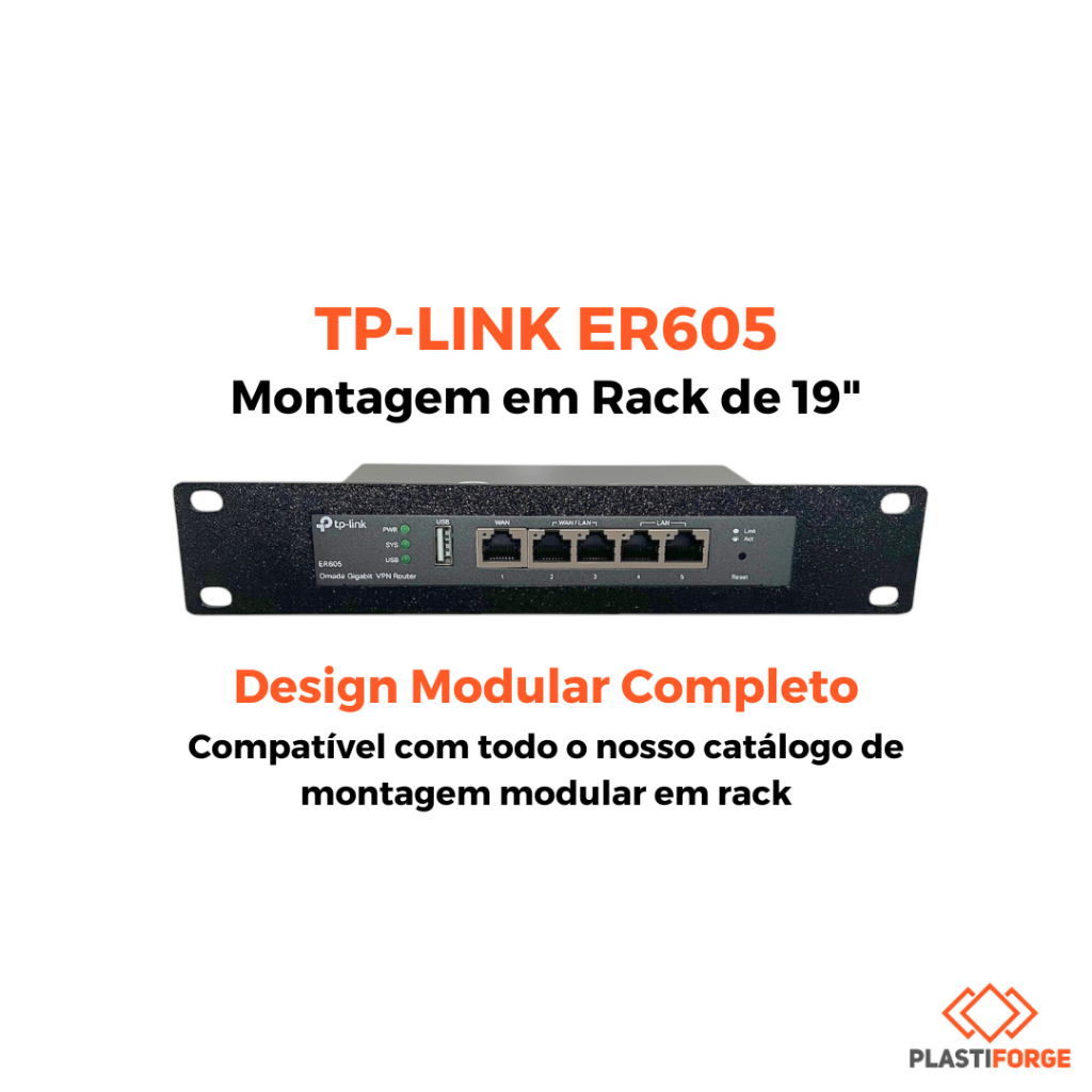 TP-Link ER605 Montagem Modular em Rack de 19