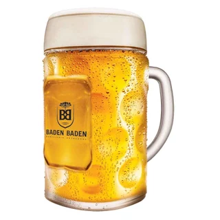 Caneca Para Cerveja Baden Baden Caneca de Vidro Chopp Cerveja Alemã Copo Mass 1,25 Litros - Ruvolo