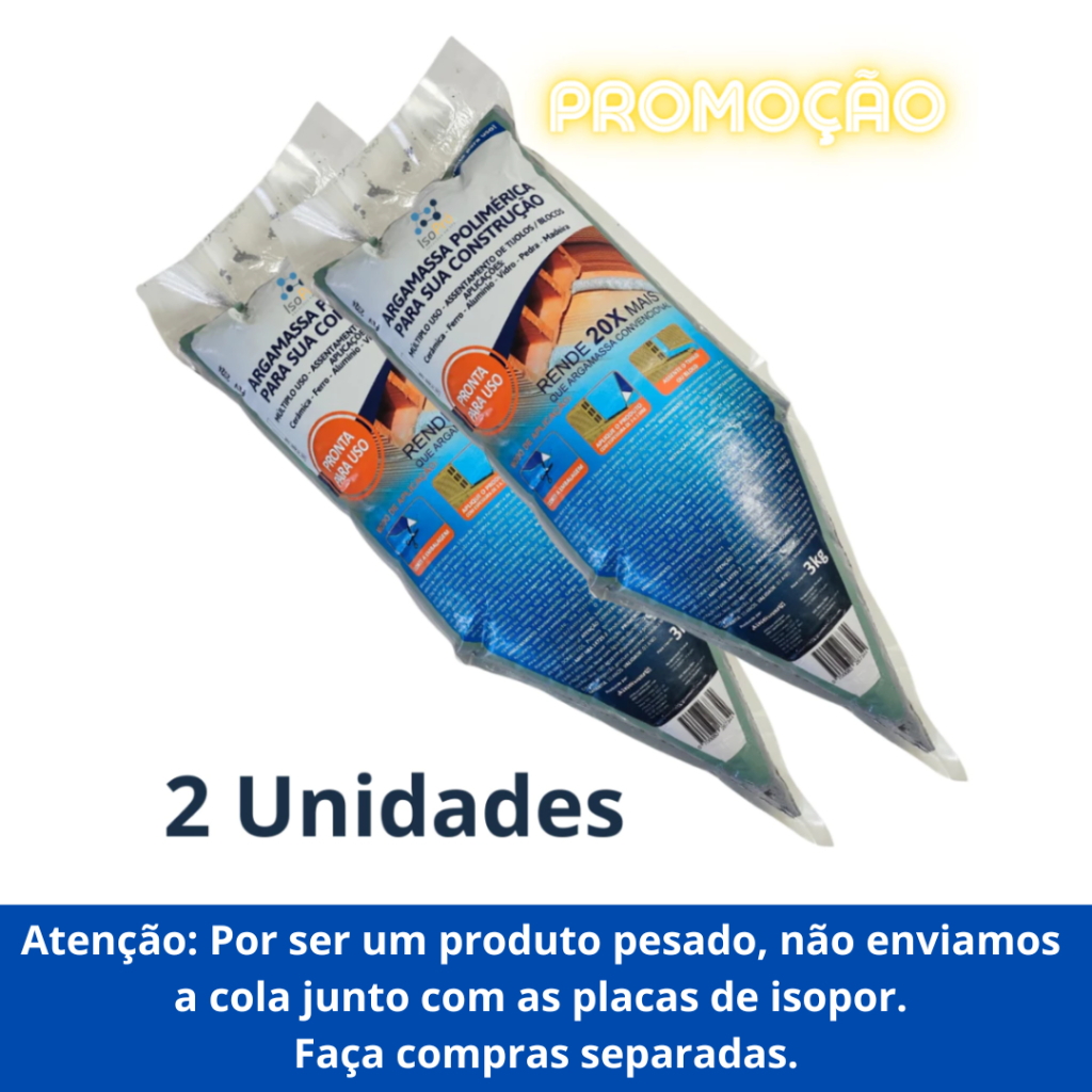 Massa Polimérica IsoPró Cola Isopor® - 3kg (Pronta para uso) 2 Bisnagas - Maior rendimento