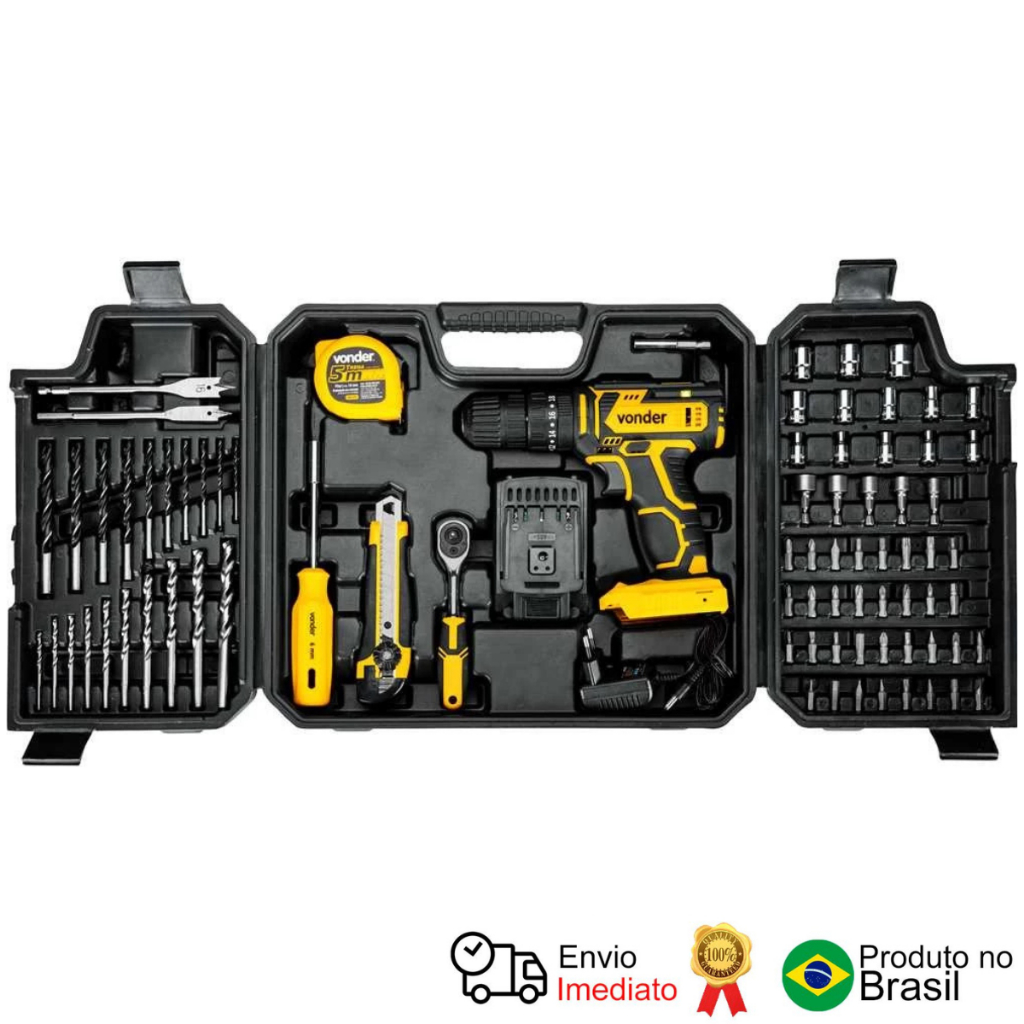 Parafusadeira Furadeira Impacto Bateria 20V Pfv 078 Vonder