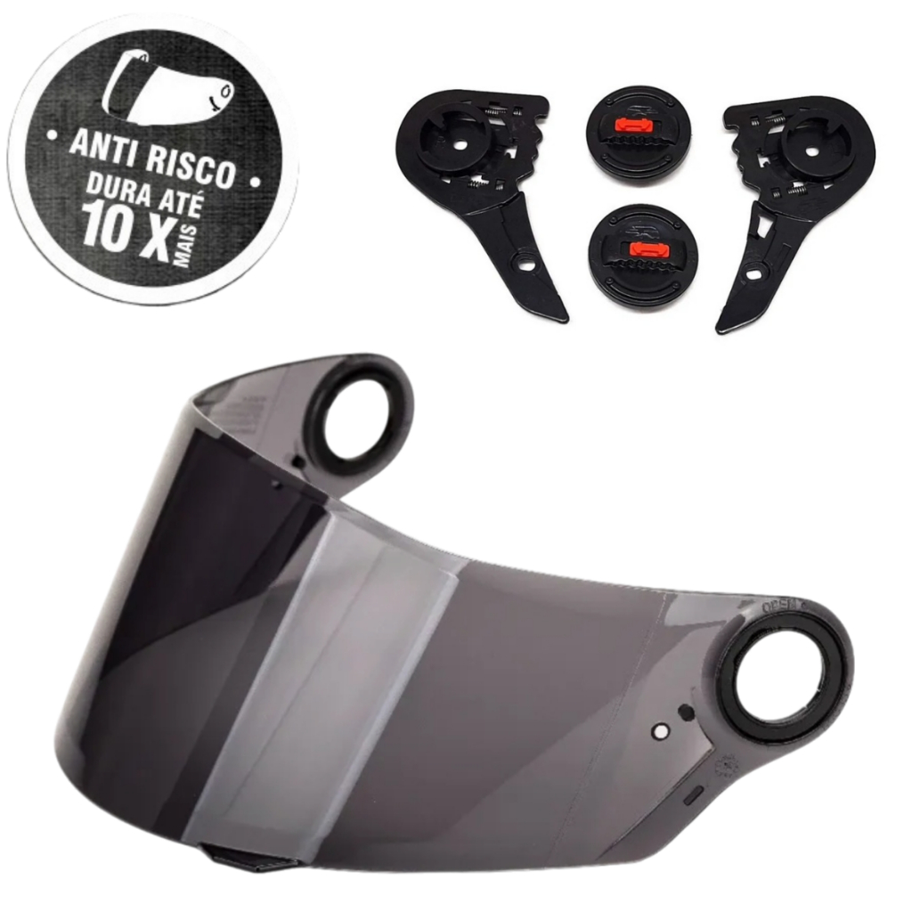 Viseira antirisco Fumê capacete FW3 GT GT2 GT5 + Reparo lateral completo